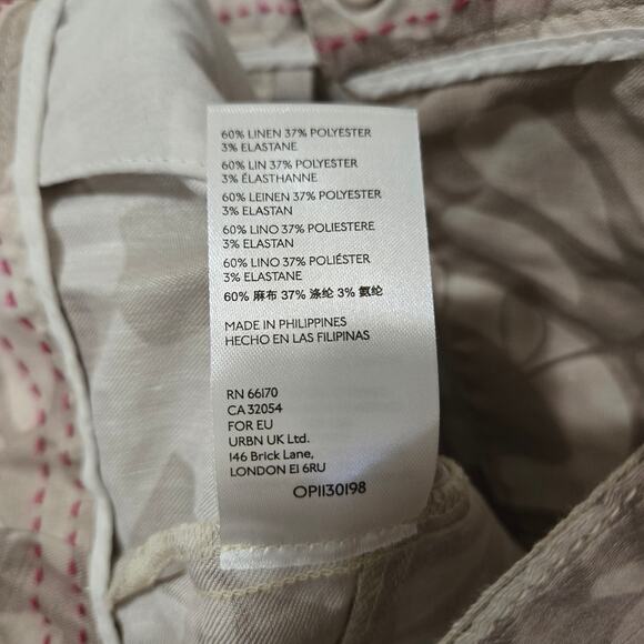 Anthropologie Pants Frannie Women Plus Linen Blend Tapered Camo Pants 24W - Picture 7 of 7